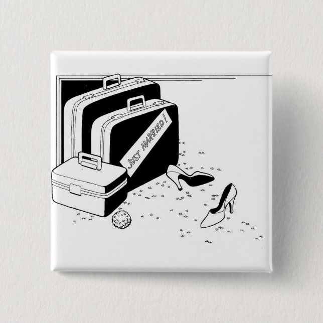 Getting Married Classy Special Custom 15 Cm Square Badge (Front)