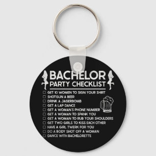 Getting Married Groom Funny Bachelor Checklist Par Key Ring