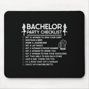 Getting Married Groom Funny Bachelor Checklist Par Mouse Pad