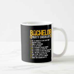 Getting Married Groom Funny Bachelor Party Checkli Coffee Mug