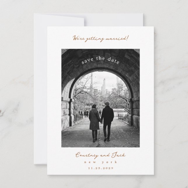 Getting married Ochre Save The Date (Front)