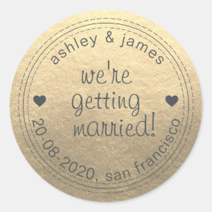 Getting Married Save the Date Gold Envelope Seal