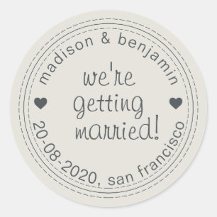 Getting Married Save the Date Grey Envelope Seal
