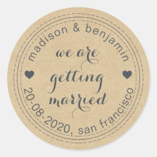 Getting Married Save the Date Kraft Envelope Seal