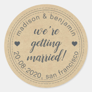 Getting Married Save the Date Kraft Envelope Seal