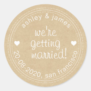 Getting Married Save the Date Kraft Envelope Seal