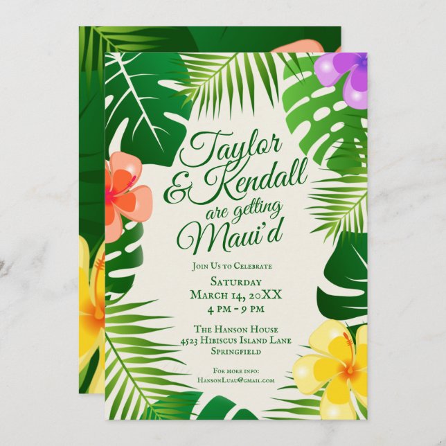 Getting Maui'd | Tropical Island Beach Luau Invitation (Front/Back)