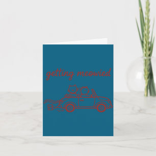 Getting meowied cat wedding bride groom funny long card