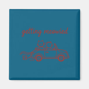 Getting meowied cat wedding bride groom funny long magnet