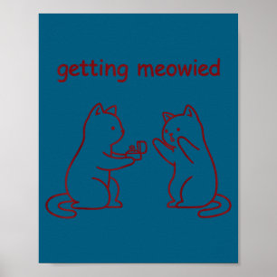 Getting meowied cat wedding engagement proposal poster
