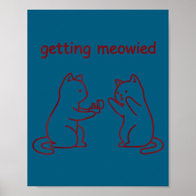 Getting meowied cat wedding engagement proposal  poster (Front)