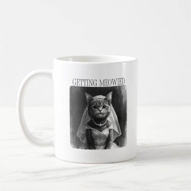 Getting Meowied – Funny Bachelorette Design  Coffee Mug (Left)