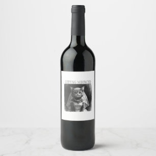 Getting Meowied – Funny Bachelorette Design  Wine Label