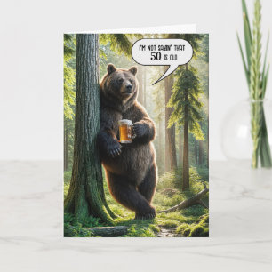 Getting Old 50th Birthday Bear With Beer Card