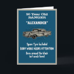 Getting Old 50th Birthday Joke Vintage Car Funny Card<br><div class="desc">Make that 50th Birthday special with this funny vintage retro style card. The humor used is something we can all relate to. Easily customize the text of this birthday card using the template provided.</div>