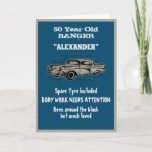 Getting Old 50th Birthday Joke Vintage Car Funny Card<br><div class="desc">Make that 50th Birthday special with this funny vintage retro style card. The humor used is something we can all relate to. Easily customize the text of this birthday card using the template provided.</div>
