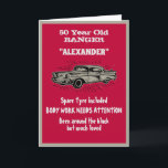 Getting Old 50th Birthday Joke Vintage Car Funny Card<br><div class="desc">Make that 50th Birthday special with this funny vintage retro style card. The humour used is something we can all relate to. Easily customise the text of this birthday card using the template provided.</div>
