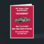 Getting Old 50th Birthday Joke Vintage Car Funny Card<br><div class="desc">Make that 50th Birthday special with this funny vintage retro style card. The humour used is something we can all relate to. Easily customise the text of this birthday card using the template provided.</div>