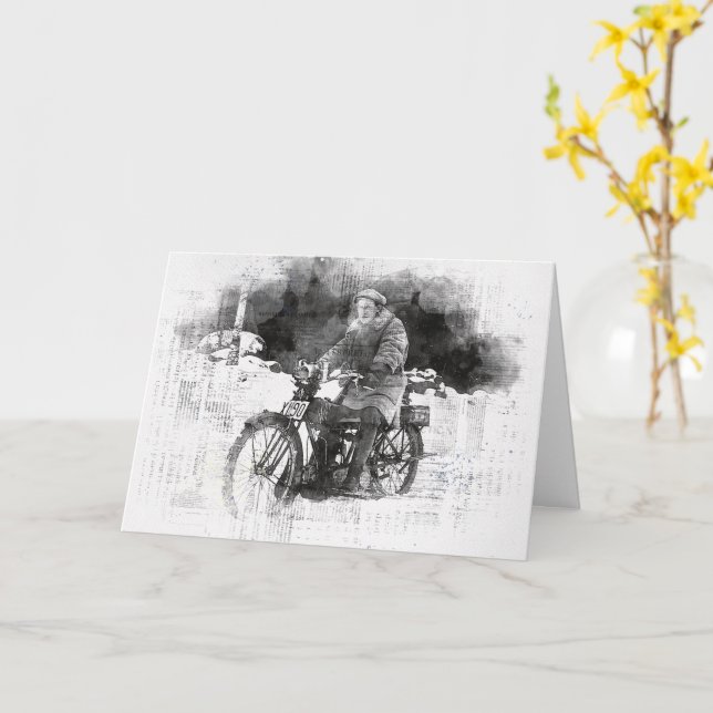 Getting Old Biker Birthday Card (Yellow Flower)