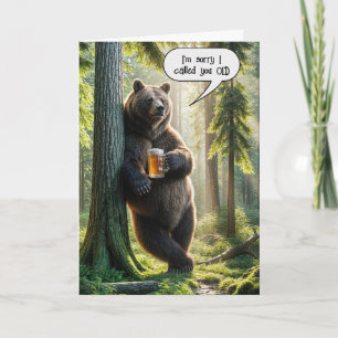 Getting Old Birthday Bear With Beer Card
