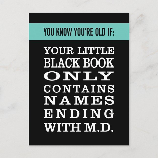 Getting Old: Black Book Only Has Doctors Postcard (Front)
