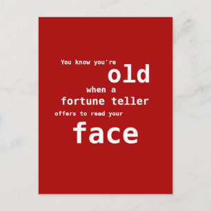 Getting Old: Fortune Teller Offers to Read Face Postcard