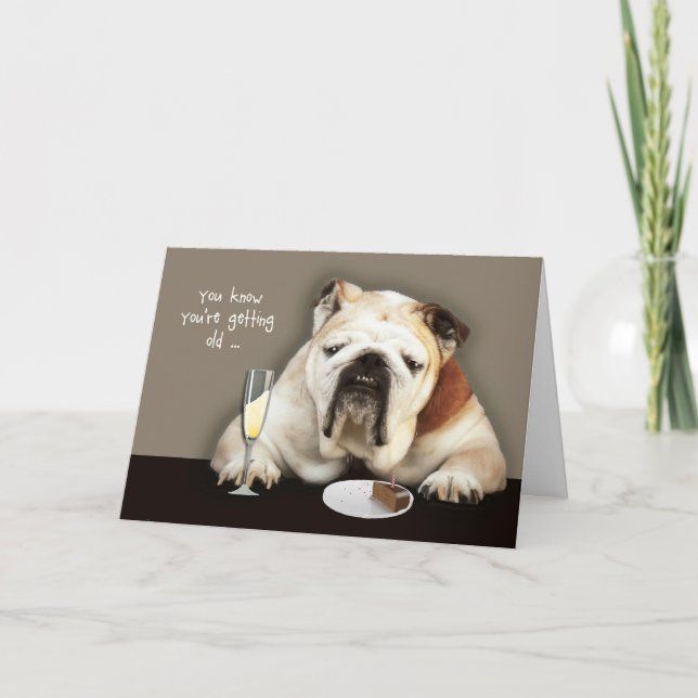 getting older, funny birthday card, dog card (Front)