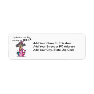 Getting Out of Bed Humour Return Address Label