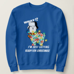 Getting Ready For Christmas Funny Lit Llama  Sweatshirt