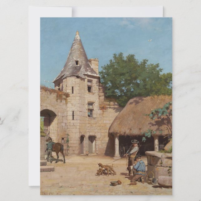 Getting Ready for the Hunt (Mediaeval Scene) Card (Front)