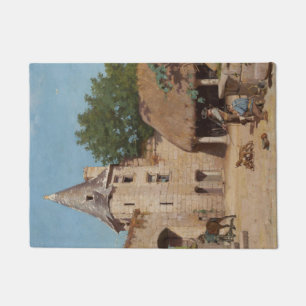 Getting Ready for the Hunt (Mediaeval Scene) Doormat