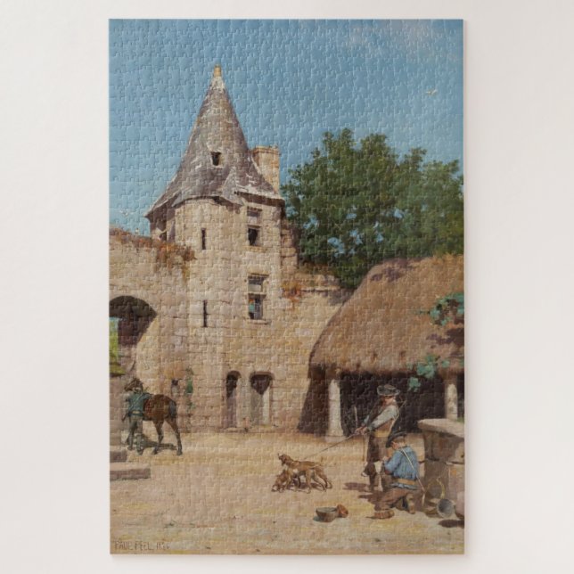 Getting Ready for the Hunt (Mediaeval Scene) Jigsaw Puzzle (Vertical)