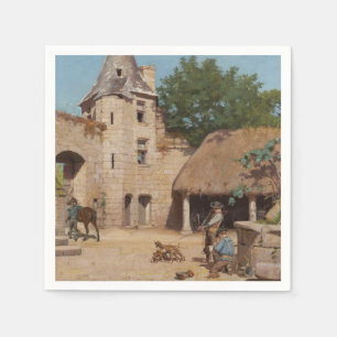 Getting Ready for the Hunt (Mediaeval Scene) Napkin