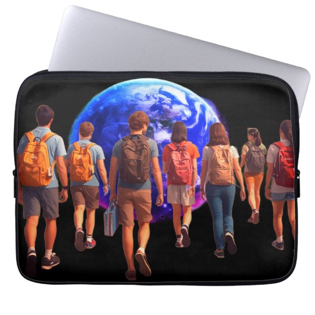 Getting Ready for the World Back to School  Laptop Sleeve (Front)