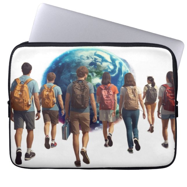 Getting Ready for the World Back to School  Laptop Sleeve (Front)