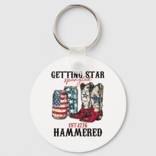 Getting Star Spangled Hammered Est 1776 Key Ring
