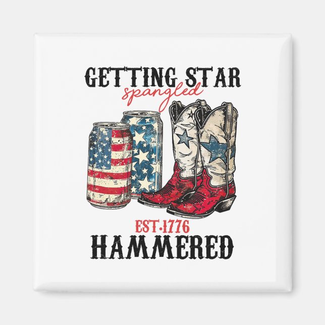 Getting Star Spangled Hammered Est 1776  Magnet (Front)