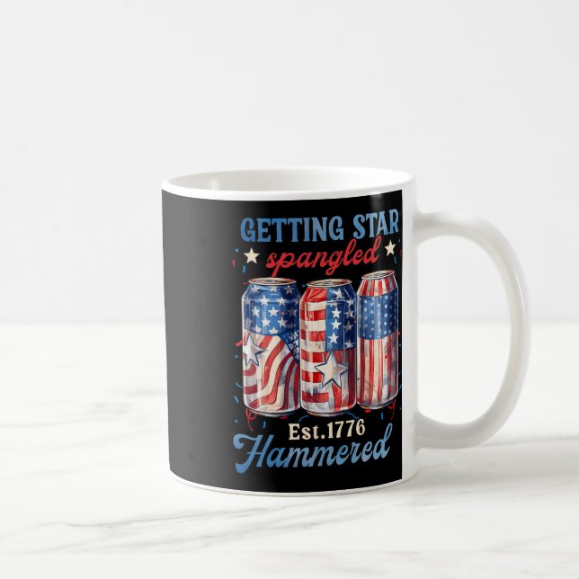 Getting Star Spangled Hammered Funny America  Coffee Mug (Right)