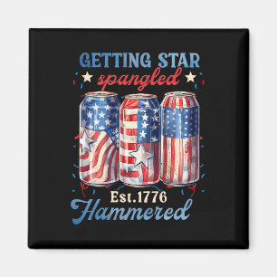 Getting Star Spangled Hammered Funny America Magnet