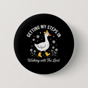 Getting Steps in Walking with The Lord Christian 6 Cm Round Badge