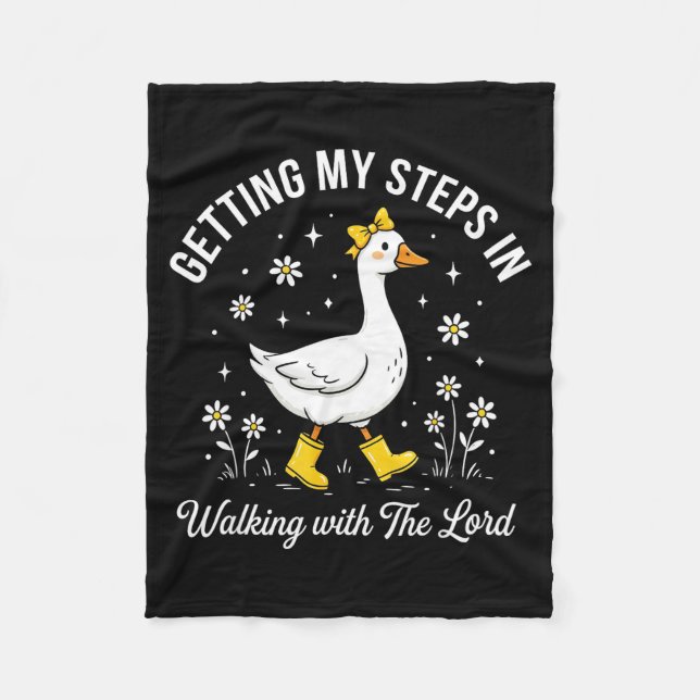 Getting steps in walking with the lord christian fleece blanket (Front)