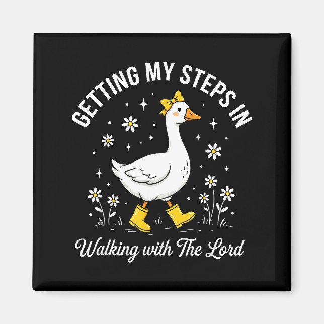 Getting steps in walking with the lord christian magnet (Front)