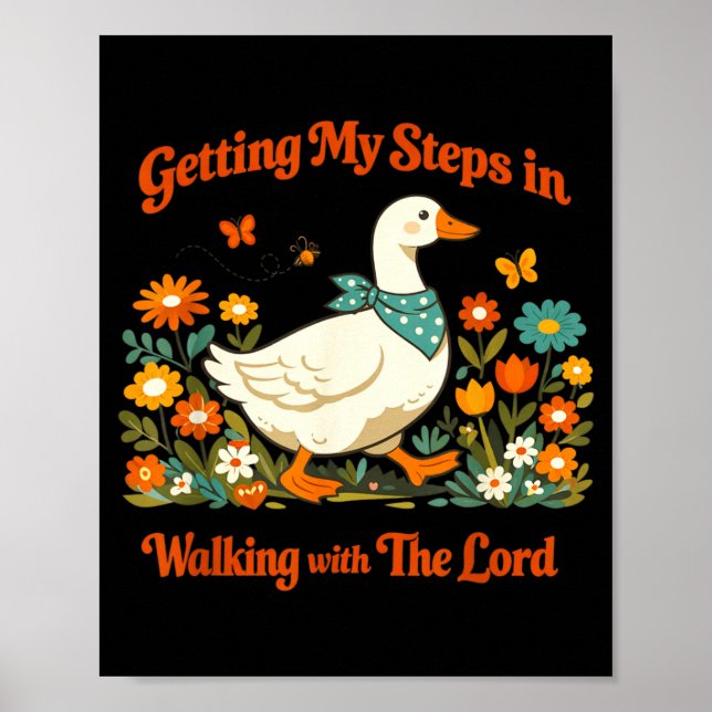 Getting Steps in Walking with The Lord Christian Poster (Front)