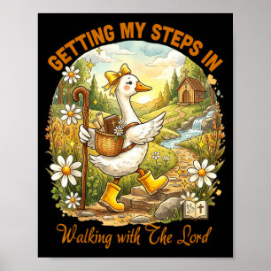 Getting steps in walking with the lord christian poster
