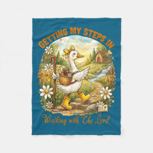 Getting steps in walking with the lord christianGe Fleece Blanket