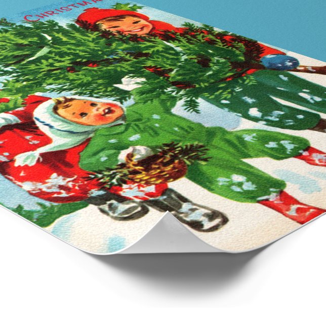 Getting The Christmas Tree Poster (Corner)