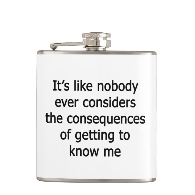 Getting To Know Me Hip Flask (Front)