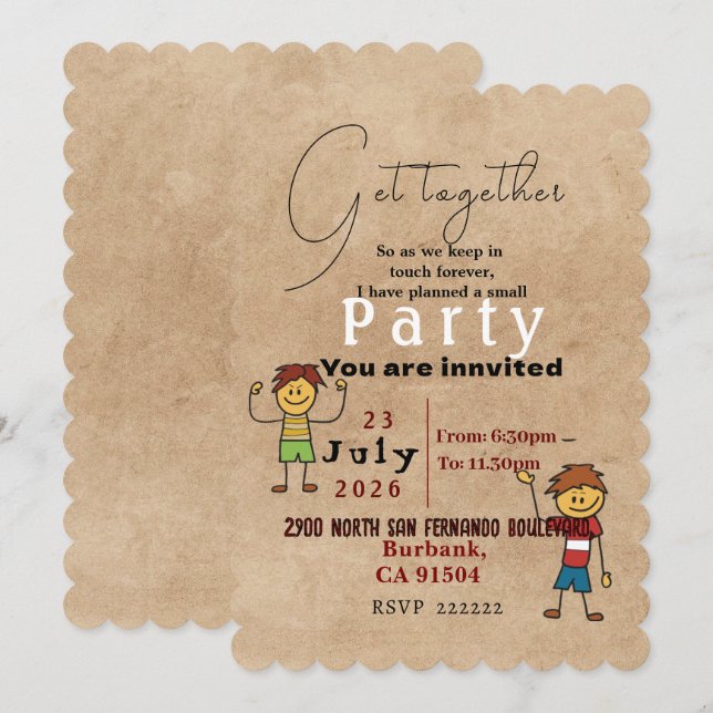 Getting together Invitation (Front/Back)
