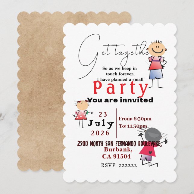 Getting together Invitation (Front/Back)