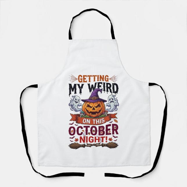 Getting Weird Halloween Pumpkin Ghosts Witch Hat_1 Apron (Front)